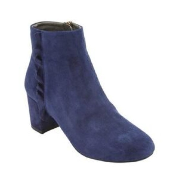 Rockport Women's Navy Blue Suede Ruffle Ankle Booties - Picture 1 of 5